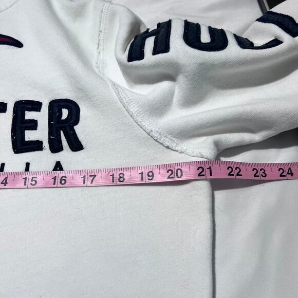 Hollister California Hoodie Women’s Medium White Graphic Pullover W/ Stains - Picture 5 of 9